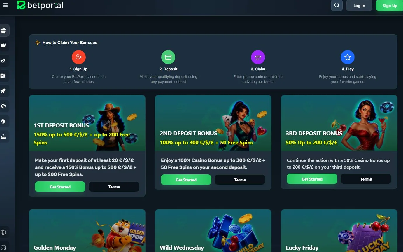 Betportal Casino — skærmbillede