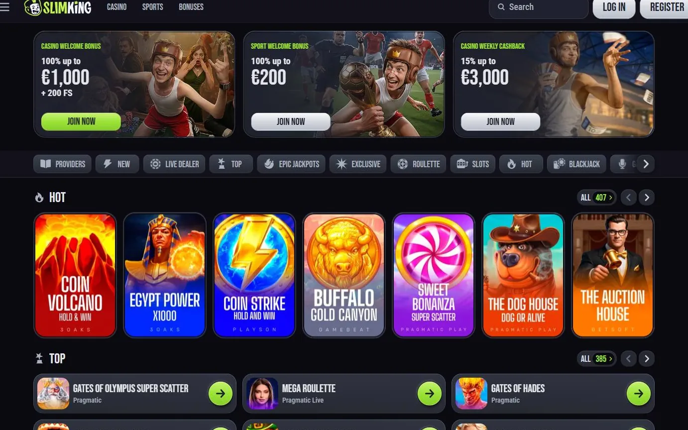 SlimKing Casino — skærmbillede