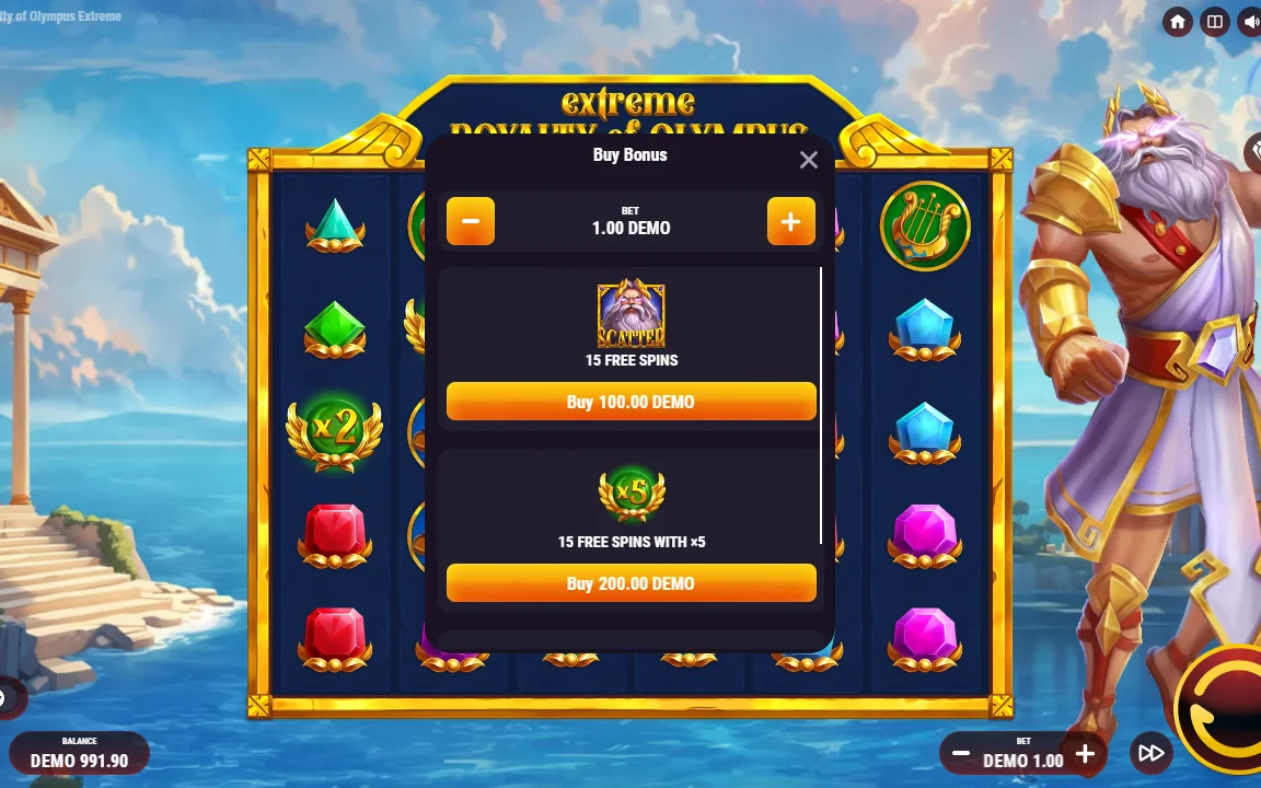 Buy Bonus-vinduet i Extreme Royalty of Olympus med to priser