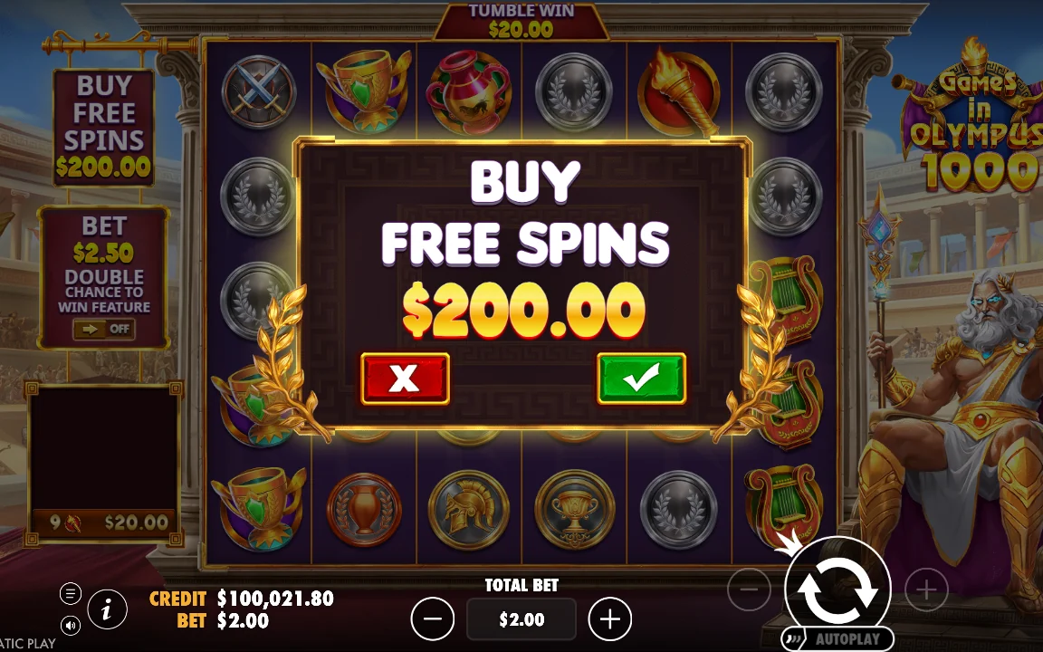 Købsvindue for free spins til 200,00 USD