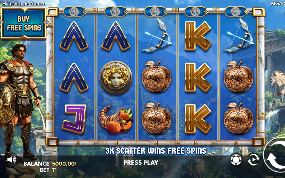 Reglelinjen 3X SCATTER WINS FREE SPINS i Athena's Treasure