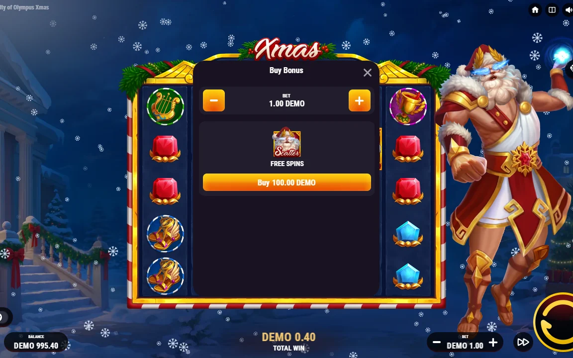 Buy Bonus-vinduet i Xmas Royalty of Olympus med prisen på free spins