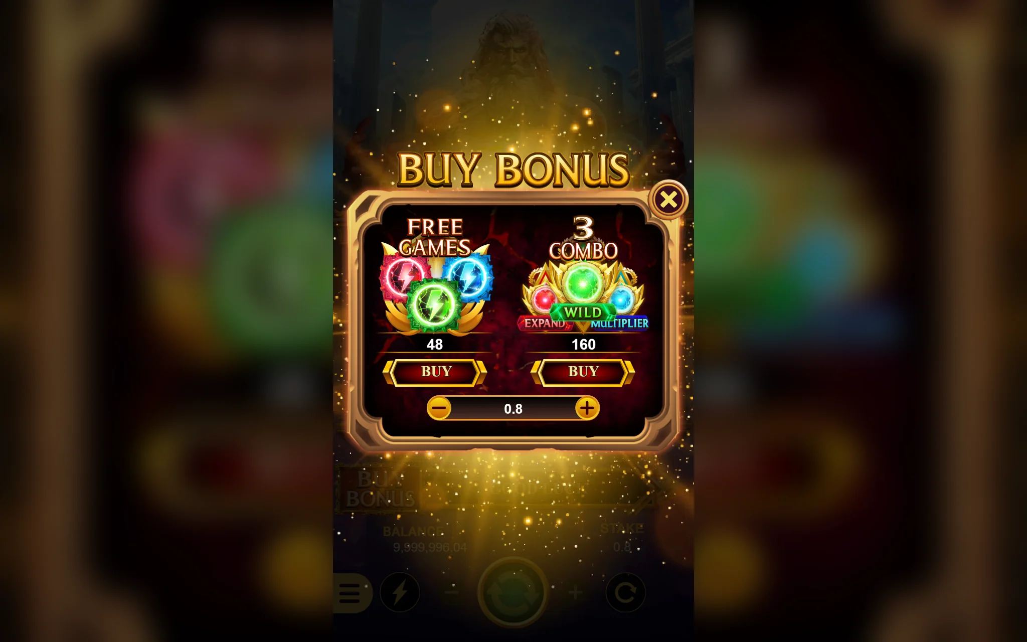 Buy Bonus-dialogen i 3 Combo Olympus med priserne 48 og 160