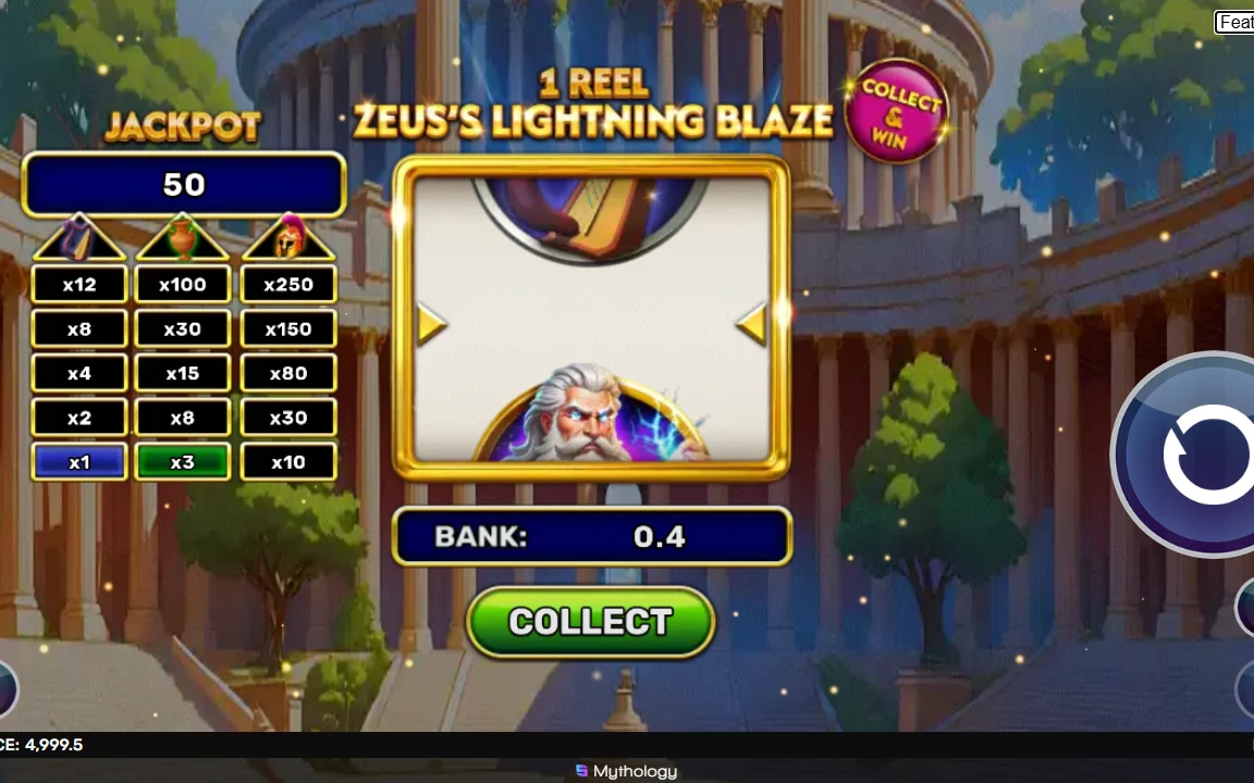 Zeus-symbol på hjulet i 1 Reel - Zeus's Lightning Blaze