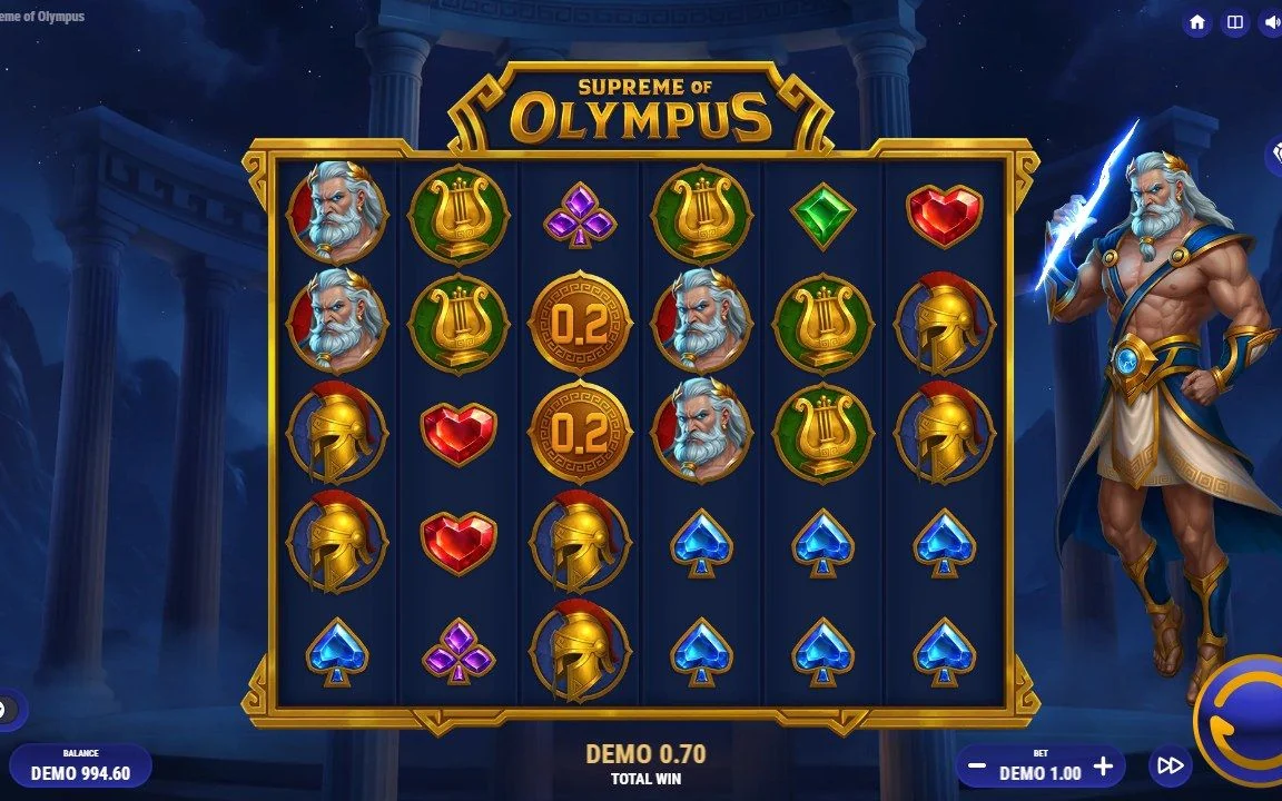 Gevinst på 0,70 i Supreme of Olympus